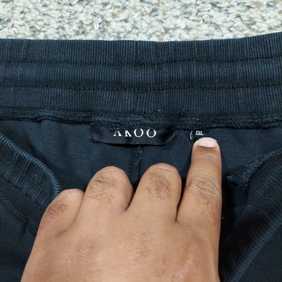 Akoo Sweatpants Jogger Style Heavy Cotton Blend Black Stretch Waist Mens XXL - Picture 4 of 8